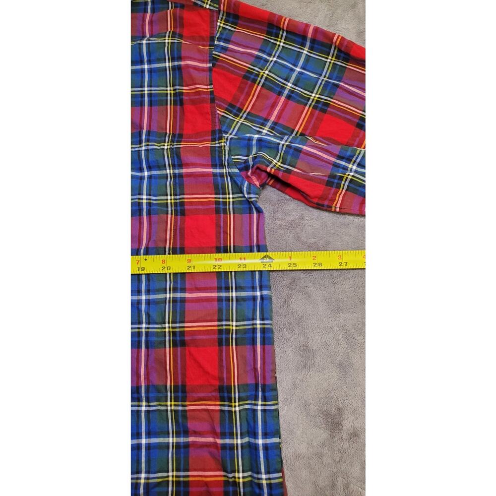 Polo Ralph Lauren Sz L Men’s Red Blue Button Sleep Wear Pajama Shirt Ponies C21 - Picture 3 of 8